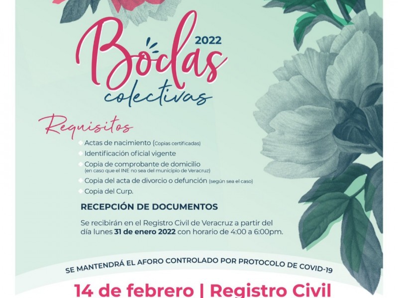 Invitan a bodas colectivas en el municipio de Veracruz
