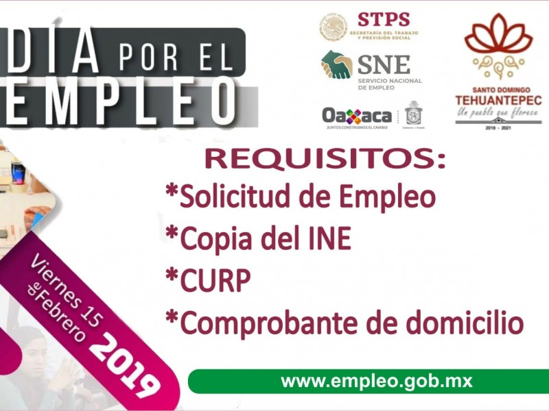 Invitan a Día por el Empleo en Tehuantepec