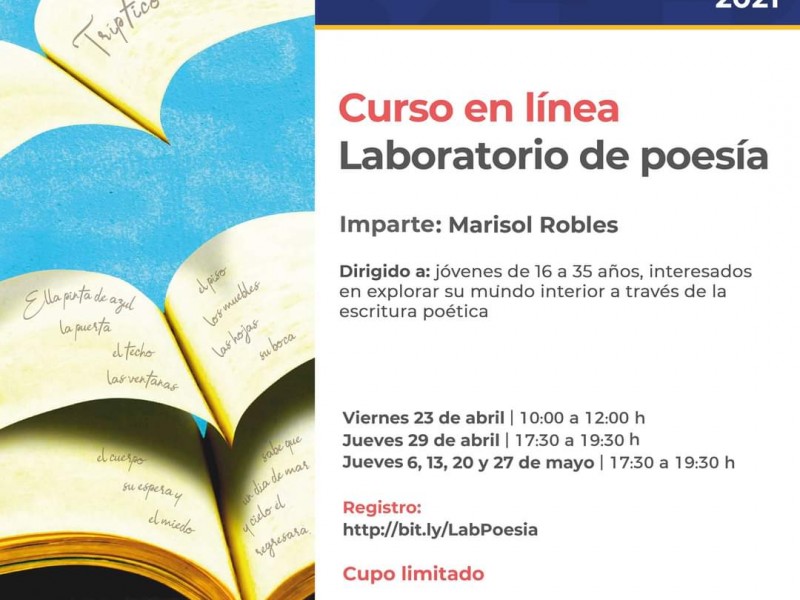 Invitan a participar en curso en línea de poesía