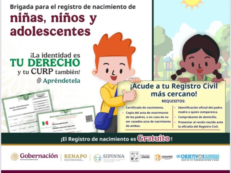 Invitan a registrar a niñas y niños en Empalme