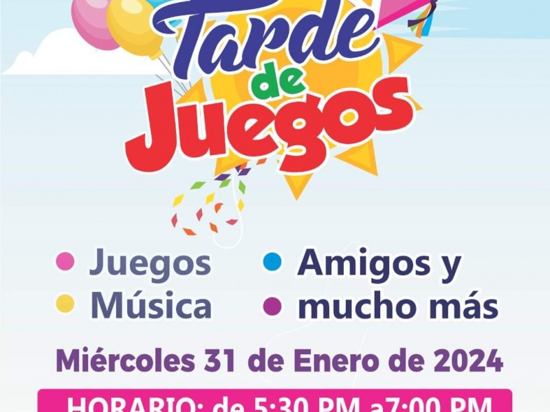 Invitan a tarde de juegos en colonia Las Presas