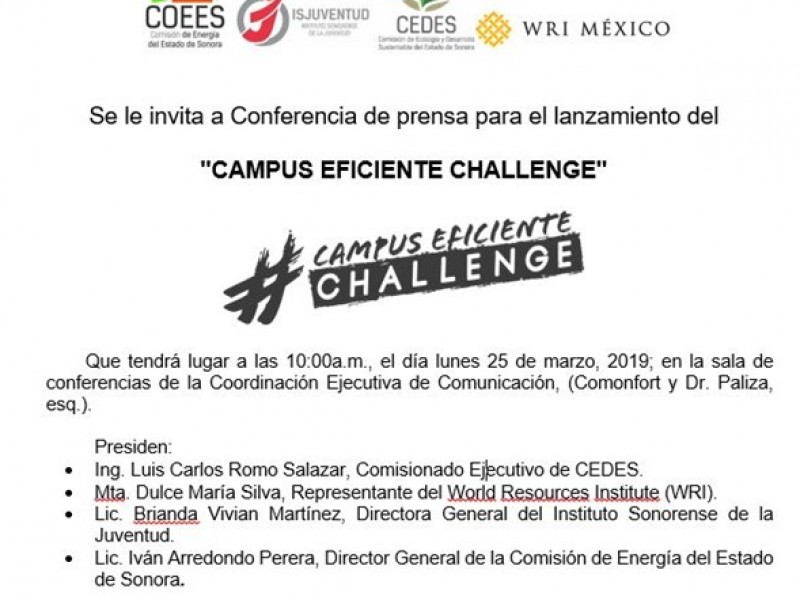 Invitan al Challenge Campus Eficiente