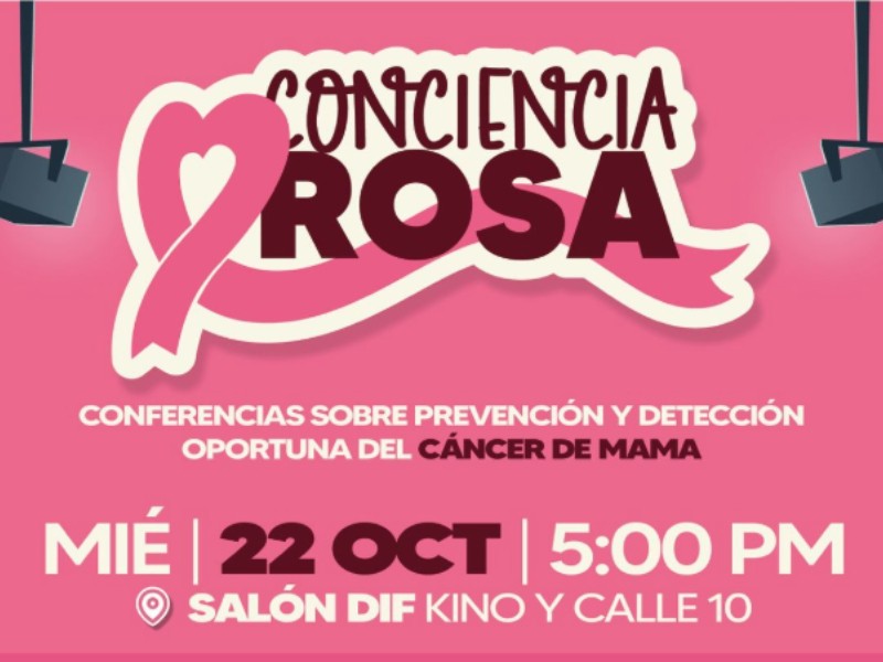 Invitan DIF Municipal a conferencia “Conciencia Rosa” este miércoles