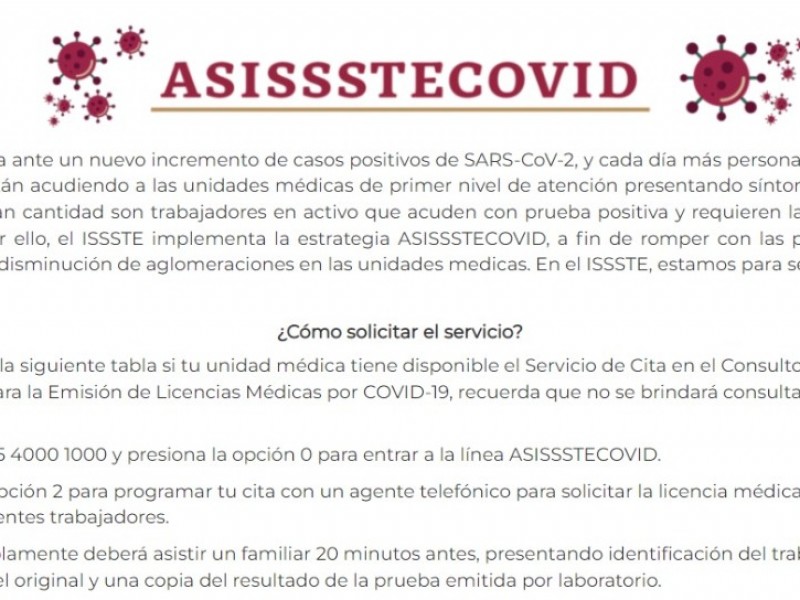ISSSTE habilita atención en línea para pacientes sospechosos COVID19