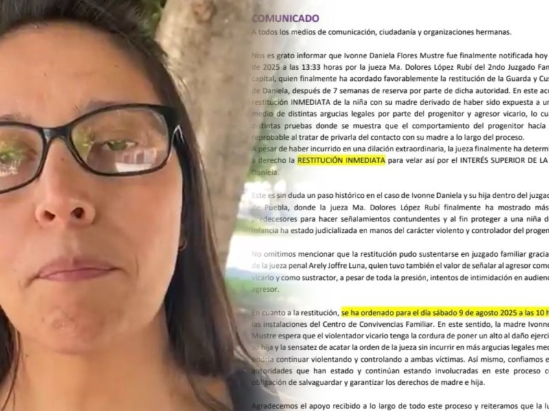 Ivonne debía recuperar a su hija el sábado pero no llegó