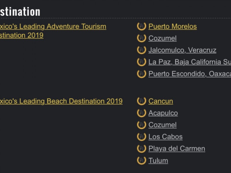 Ixtapa-Zihuatanejo posiciona en categorías de los WorldTravelAwards 2019