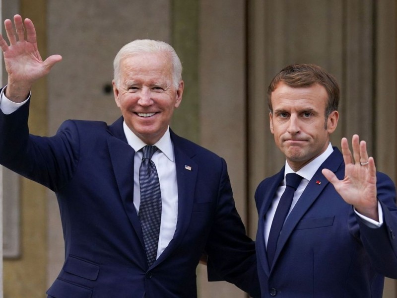 Joe Biden recibió a Emmanuel Macron en la Casa Blanca