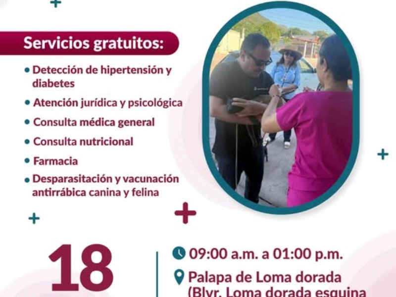 Jornada de salud en Loma Dorada brindará servicios gratuitos