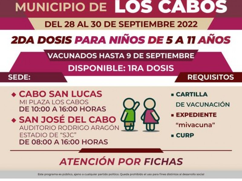 Jornada de vacunación para niños de 5 a 11 años