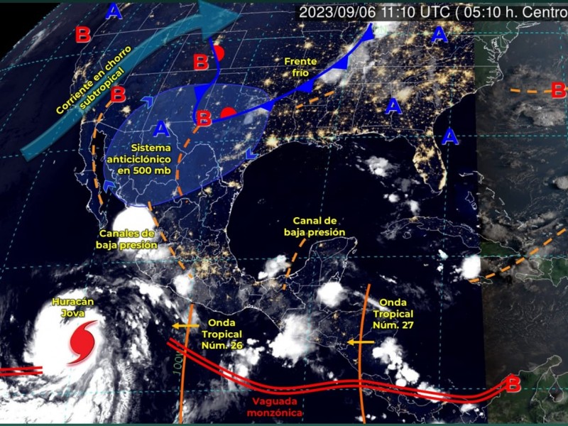 Jova es huracán categoría 1; provocará lluvias fuertes en Colima