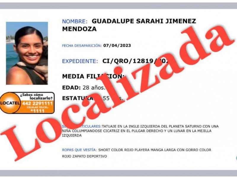 Joven reportada como desaparecida en Querétaro es localizada en Veracruz