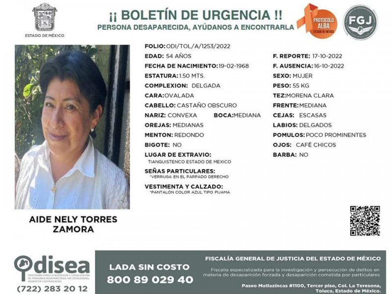 Jóvenes buscan a su madre desaparecida en Tianguistenco