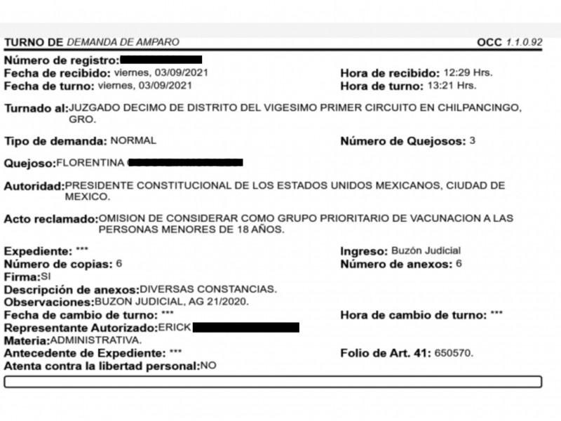 Juez ordena a autoridades aplicar vacuna anticovid a menor guerrerense