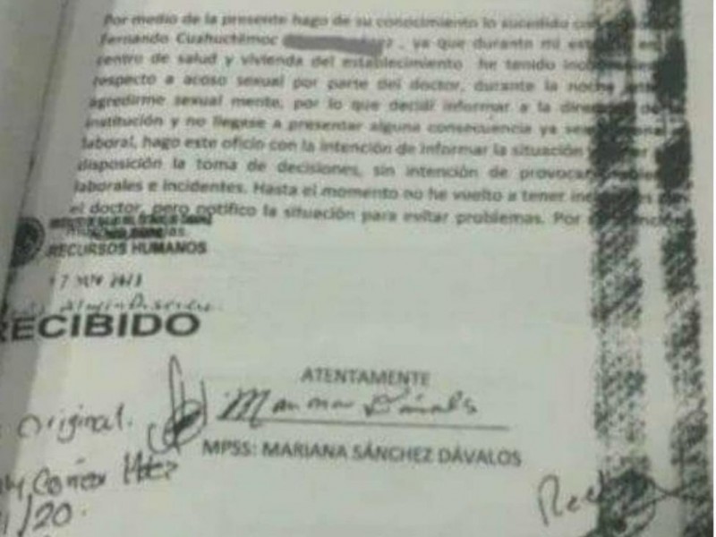 La carta de Mariana, revela falta de interés institucional