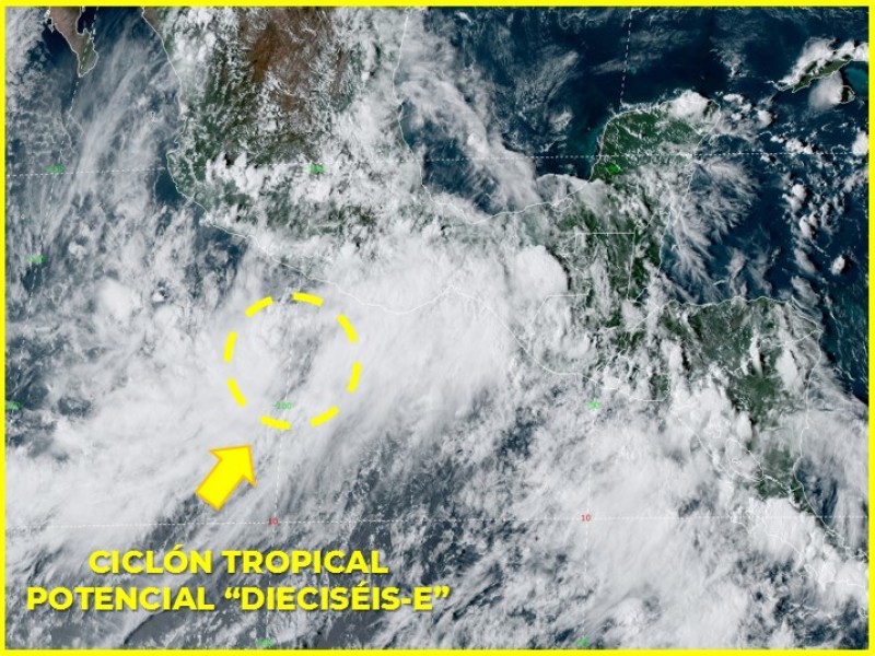 La depresión tropical 16-E generará lluvias intensas