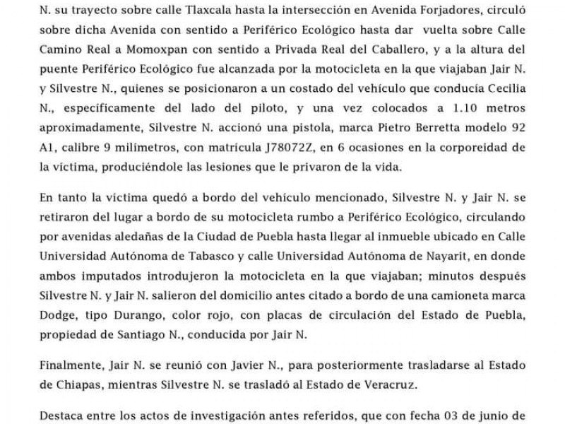 La FGE ejecuta acción penal contra Javier N