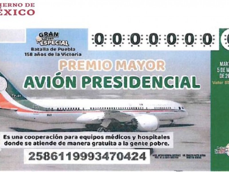 La rifa del avión presidencial va en serio