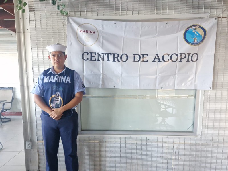 La Secretaría de Marina instala centro de acopio en Mazatlán