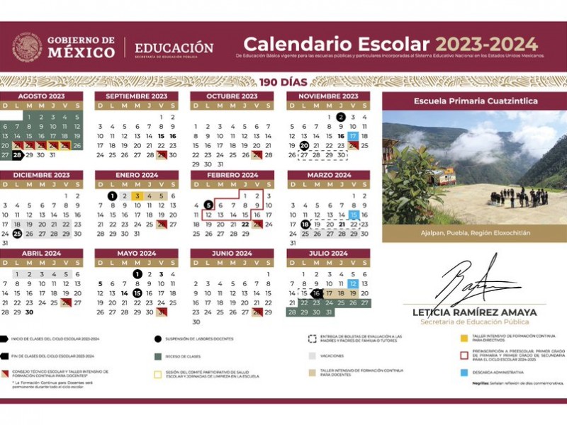 La SEP da a conocer nuevo calendario escolar 2023-2024