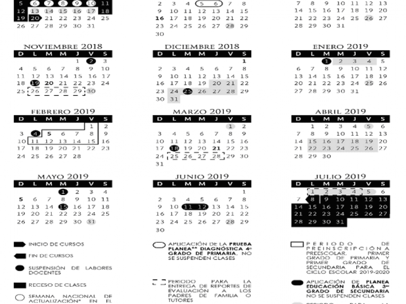 La SEP presentan calendario escolar 2019-2020