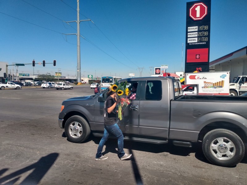 Predomina venta de girasoles este 14 de febrero