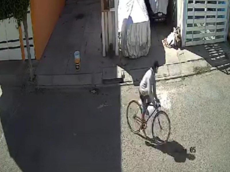 Ladrón de bicicleta ahora en fraccionamiento Bosques de Reforma (video)