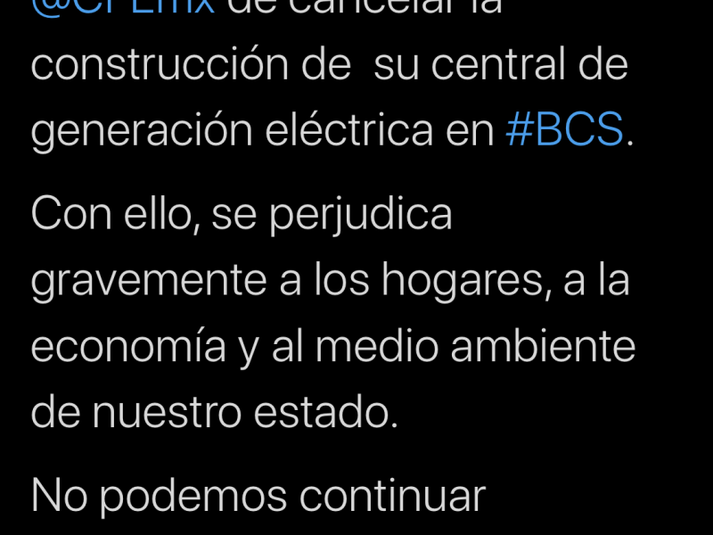 Lamentan autoridades cancelación de proyecto de cfe