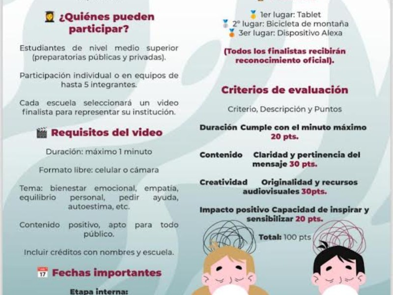 Lanzan concurso sobre salud mental en jóvenes