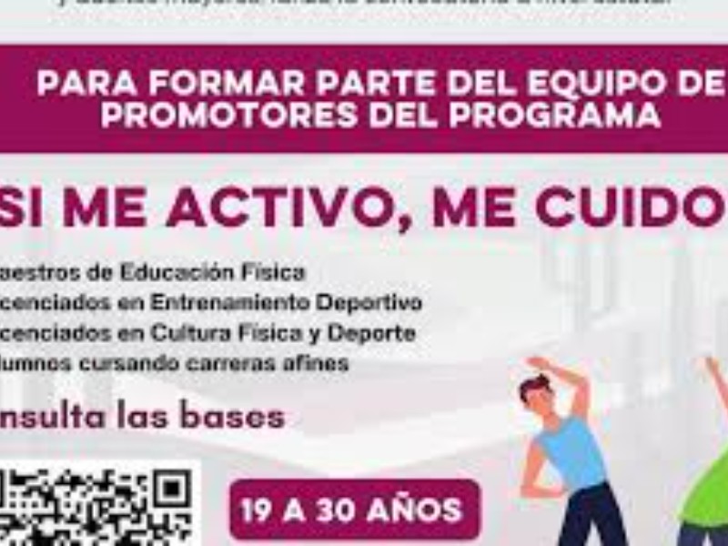 Lanzan convocatoria del programa Si me activo, me cuido