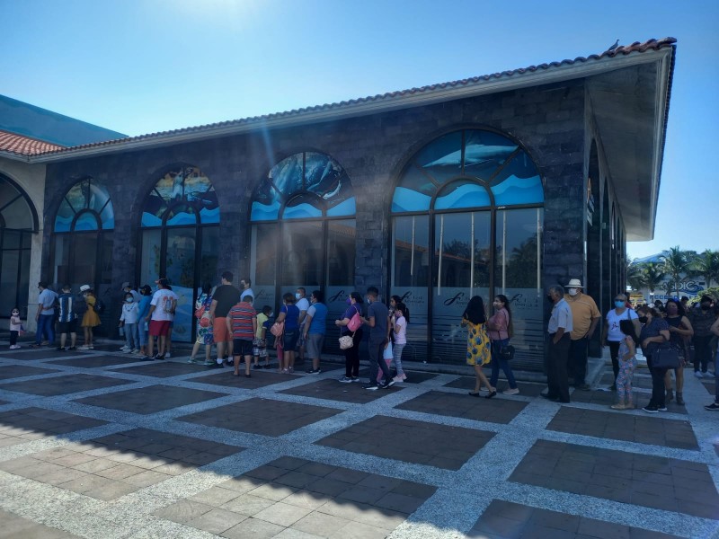 Largas filas en el Acuario de Veracruz