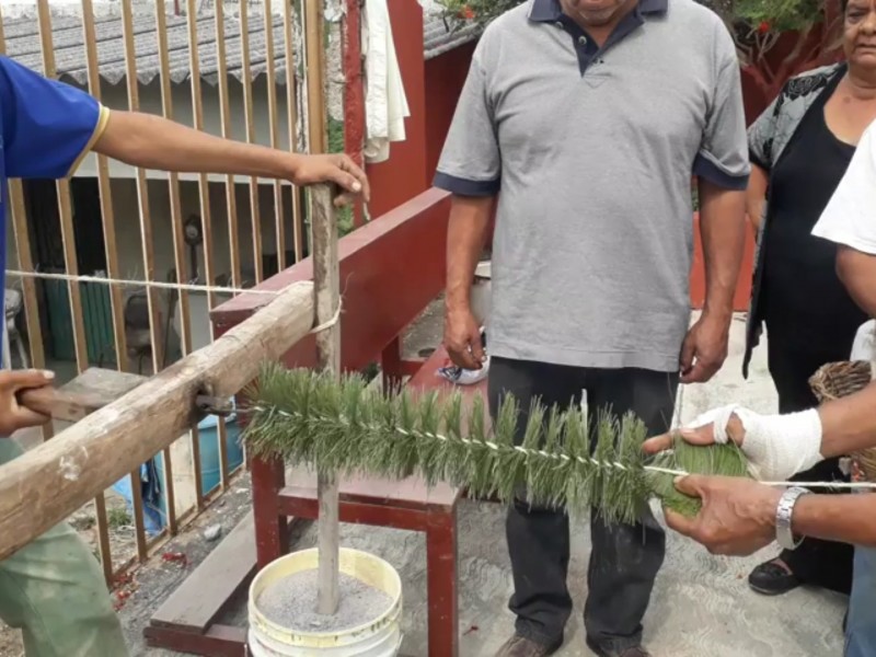 Lazos de pino; técnica desarrollada en Xalisco