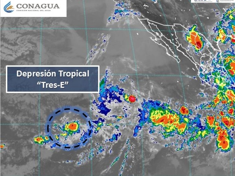 Lejos de costas mexicanas, se forma Depresión Tropical 'Tres-E