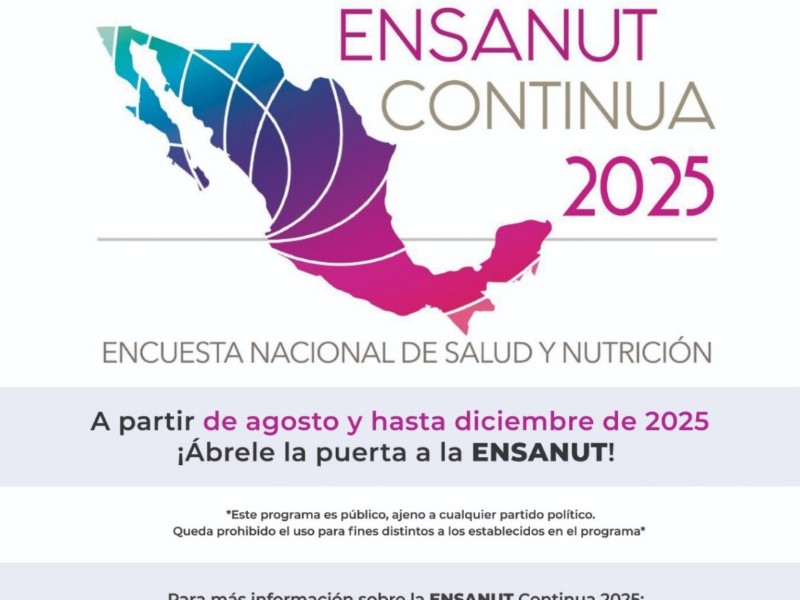Levantarán Encuesta sobre Salud y Nutrición 2025 en Colima
