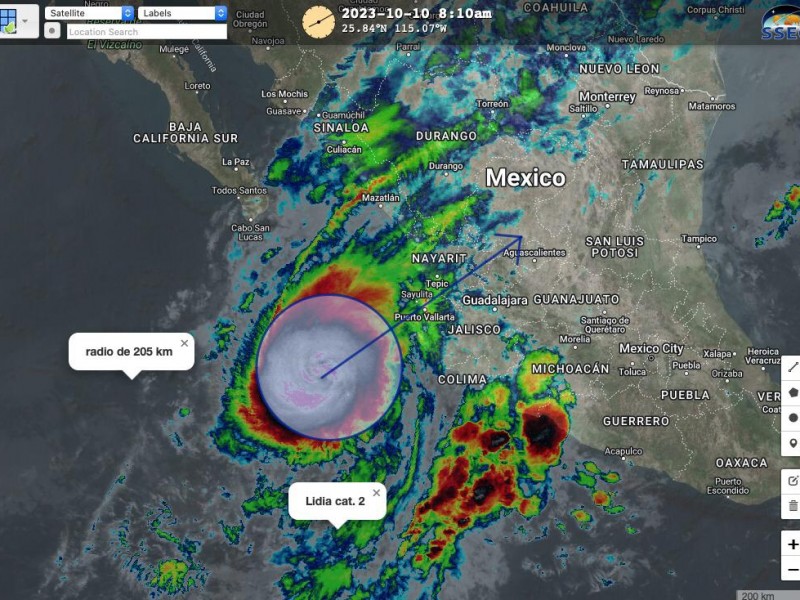 Lidia se convierte en huracán categoría 3