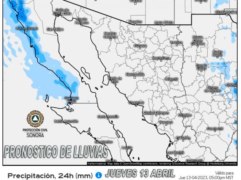 Ligero descenso en temperaturas en Sonora