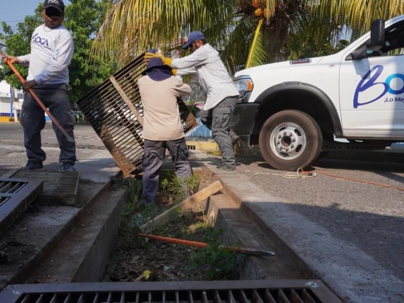Limpieza y desazolve para evitar inundaciones en Boca