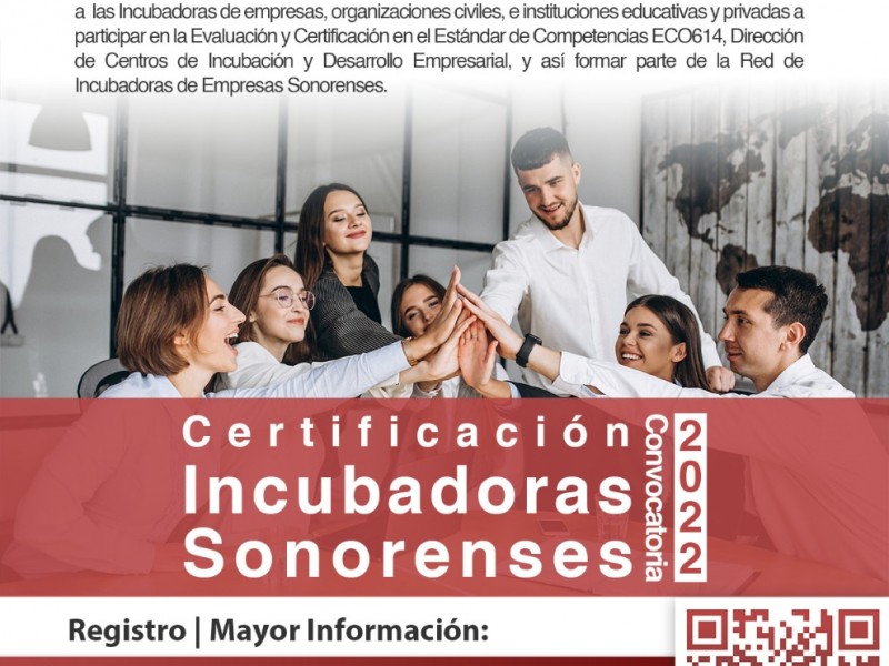 Lista convocatoria para participar en certificación de incubadoras