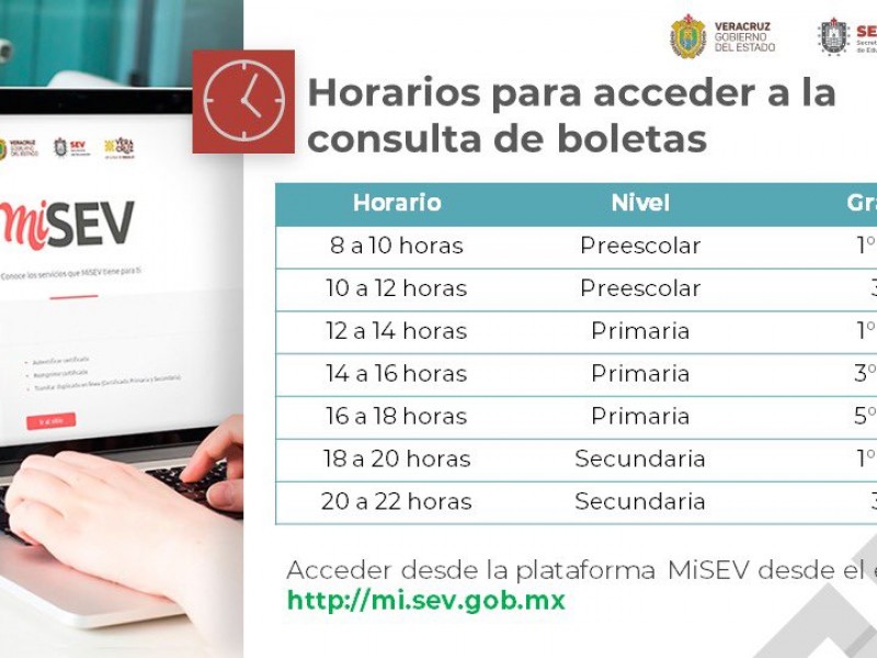 Listas boletas de calificaciones en la SEV