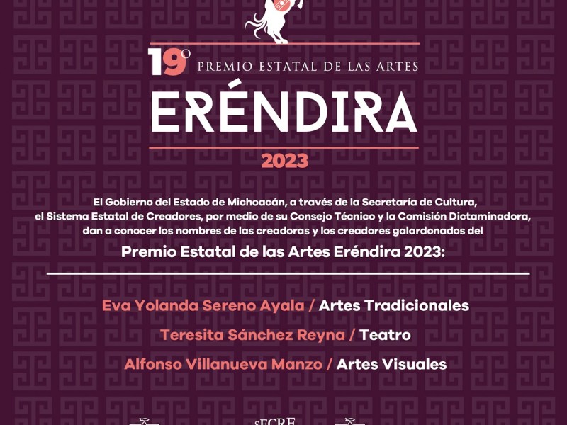 Listos premios de las Artes Eréndira