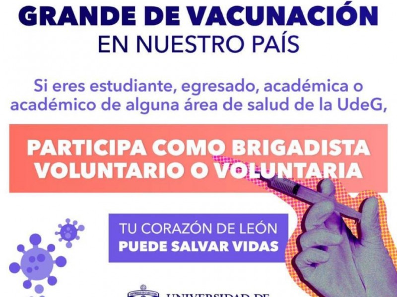Llama UdeG a ser voluntario en vacunación Covid