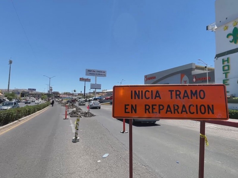 Llaman a tener precaución vial por reparaciones en prolongación Obregón