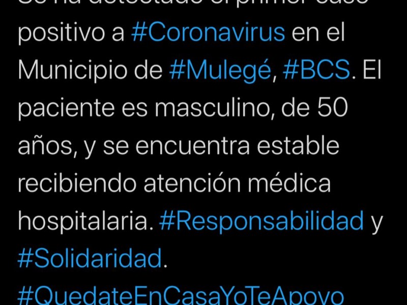 Llega Coronavirus a Mulegé