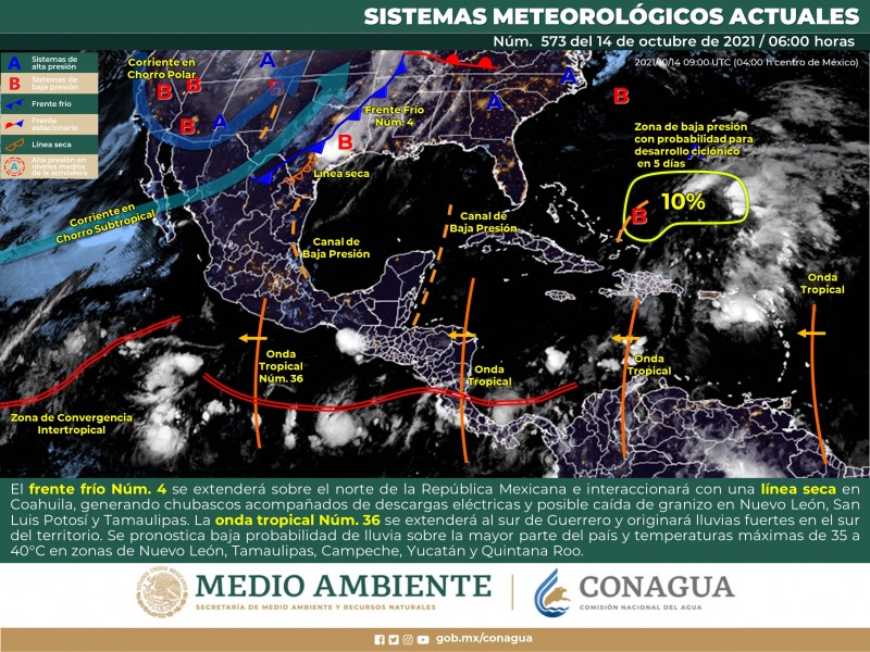 Llega frente frio #4 al norte del país