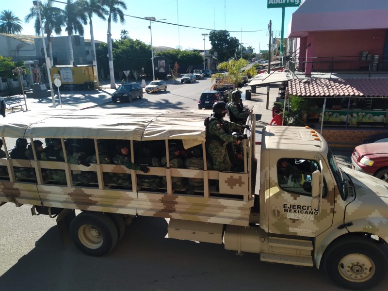 Llega más personal militar para reforzar seguridad en Empalme