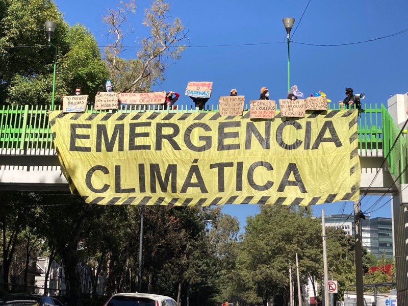 Llegan a CDMX activistas a manifestarse contra cruceros