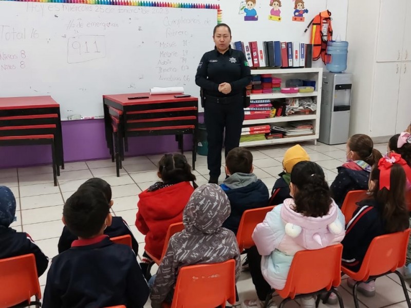 Lleva Policía Municipal información preventiva a preescolar