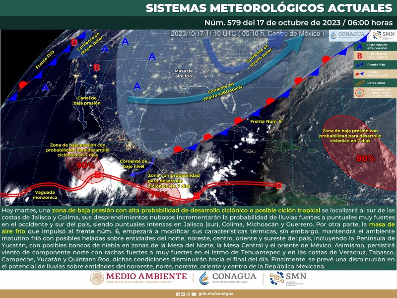 ¿Lloverá? Así el pronóstico para Sinaloa