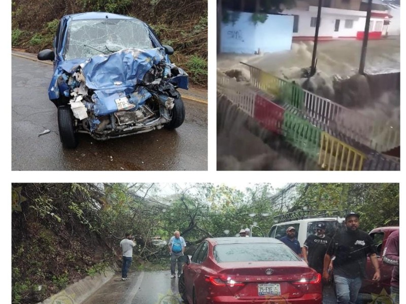 Lluvias colapsan Tepic: Accidentes, arboles caídos  e inundaciones