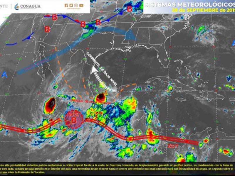 Lluvias con potencial ciclónico para próximas horas