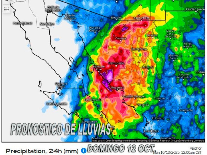 Lluvias de hasta 30 mm por 